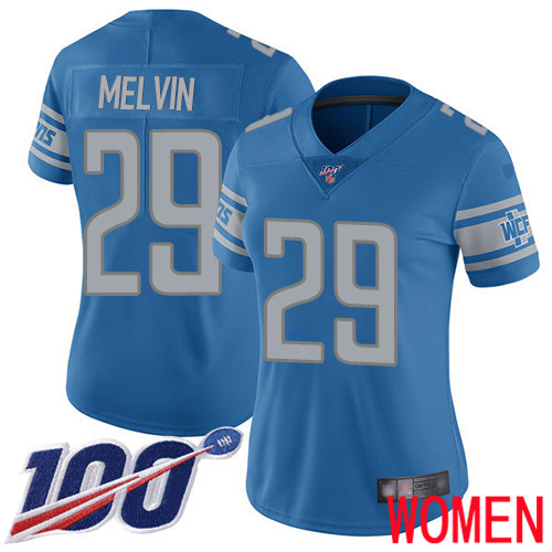 Detroit Lions Limited Blue Women Rashaan Melvin Home Jersey NFL Football 29 100th Season Vapor Untouchable